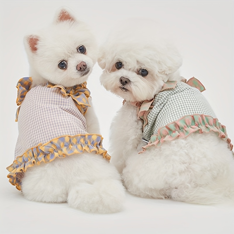 dog harness dress with leash set, summer. adorable outfits for small female  dogs, including chihuahuas, featuring a purple harness and rope | Shop On  Temu And Start Saving | Temu