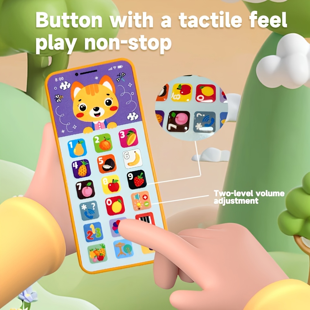 Juguete De Teléfono Inteligente Educativo Para Niños – Pantalla Táctil, Música, USB Recargable, Simulación De Smartphone, Color Morado
