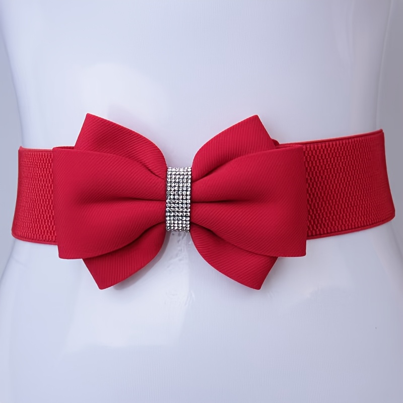fitted lace wedding dress 1950s Cherry Red Leather Waist Belt – OMNIA main image 1