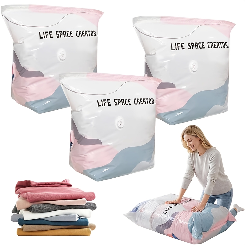 Transparent Reusable Hand-Rolled Vacuum Compression Bags