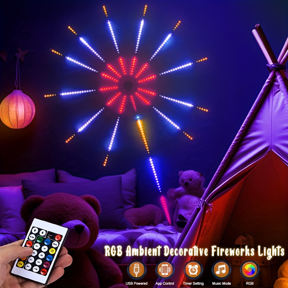 1pc remote control led strip lights fantasy colorful fireworks led lights with music synchronization decorating bedroom room stage wedding Product details 0