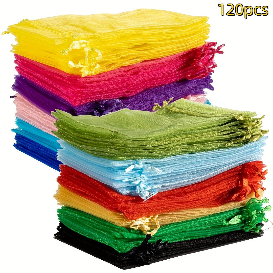 gift for her him 120pcs organza bags 3x4in muticolor small sachet jewelry gift favor bags drawstring mesh bags gifts valentines wedding halloween eve christmas new year party mothers day and fathers day graduation season decorative drawstring