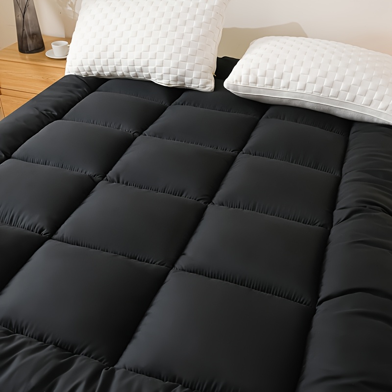 1pc Luxury Mattress Pad, Instant Warmth Winter Cold Protection, Ultra-Soft Comfortable Thickened Warm Mat, Corner Straps, 3D Quilted Mattress Protector, Skin-Friendly Breathable, Fluffy, Fall Winter Choice, Single Double Bed Cover Large Size