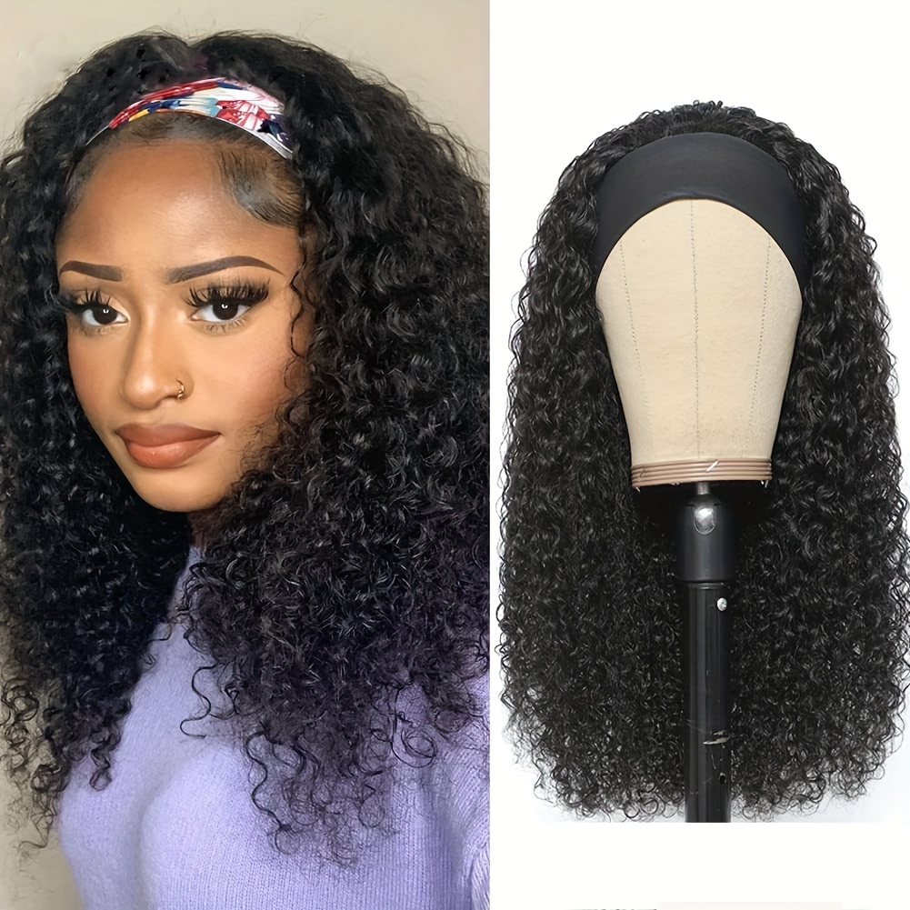 

Glueless Headband Human Hair None Lace Wigs Wet And Human Hair Wigs For Beginners 180%