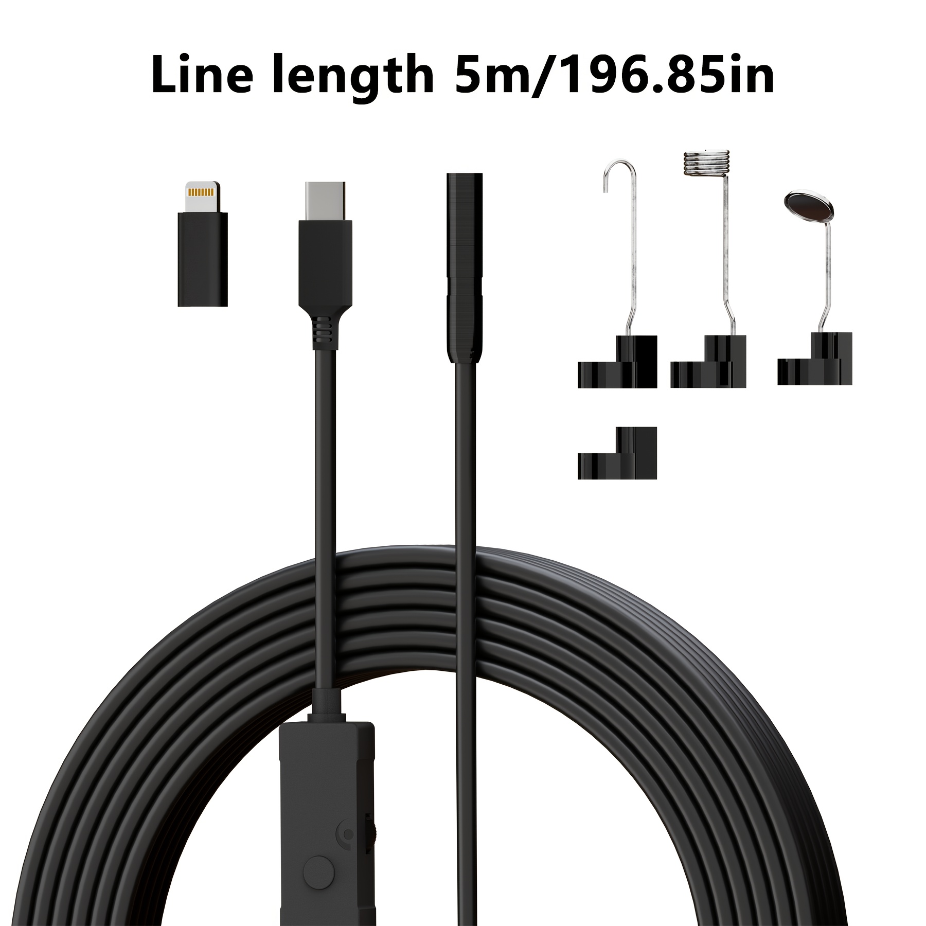 Image of Hd Portable Endoscope Camera With 8 Adjustable Led Lights, 1080p, Ip"67", Phone Adapter, For Car Engine Pipe Narrow Space Inspection, Great Holiday & Birthday Gift