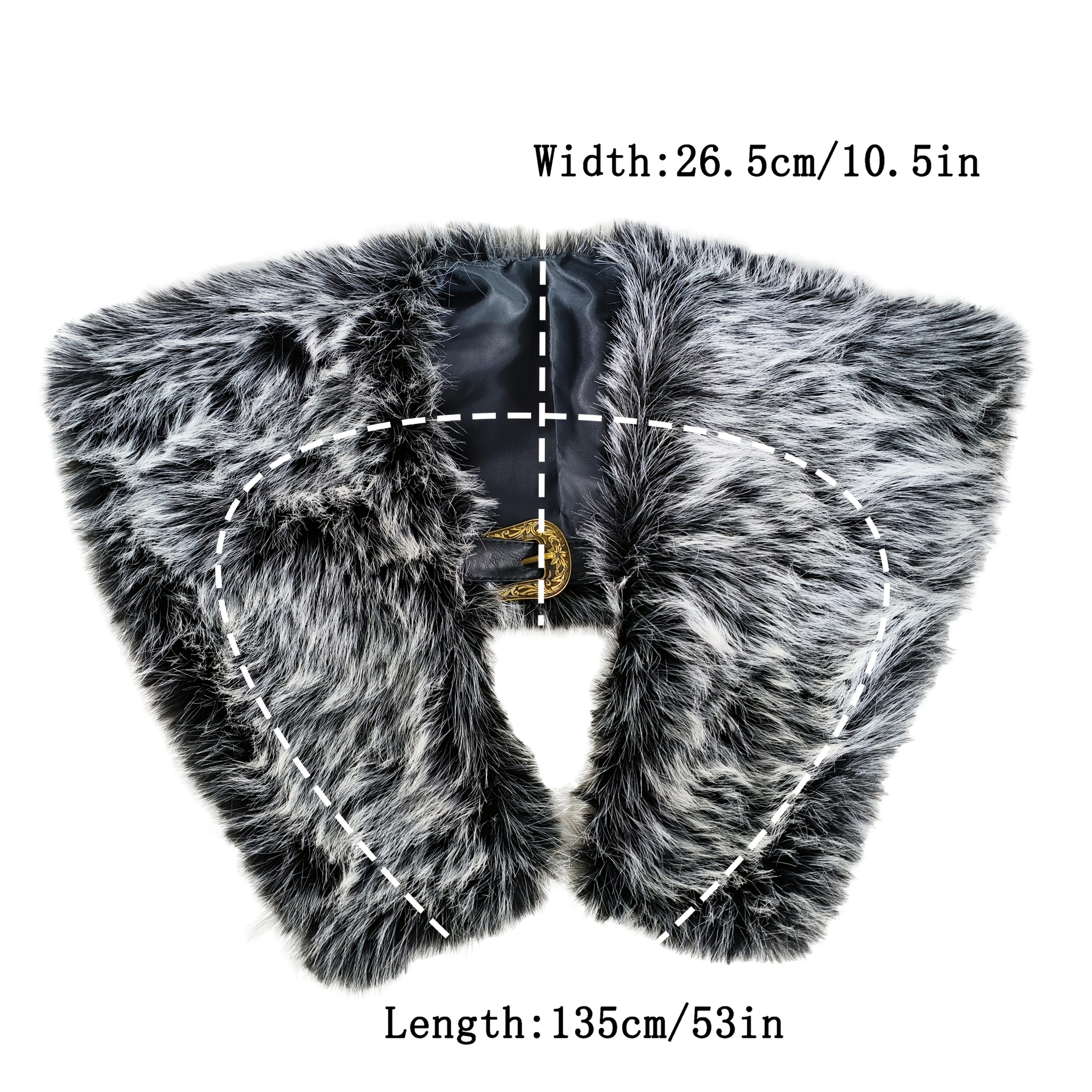 Collar Cape Shawl, Medieval Faux Halloween Costume, Furry Performance Outfit