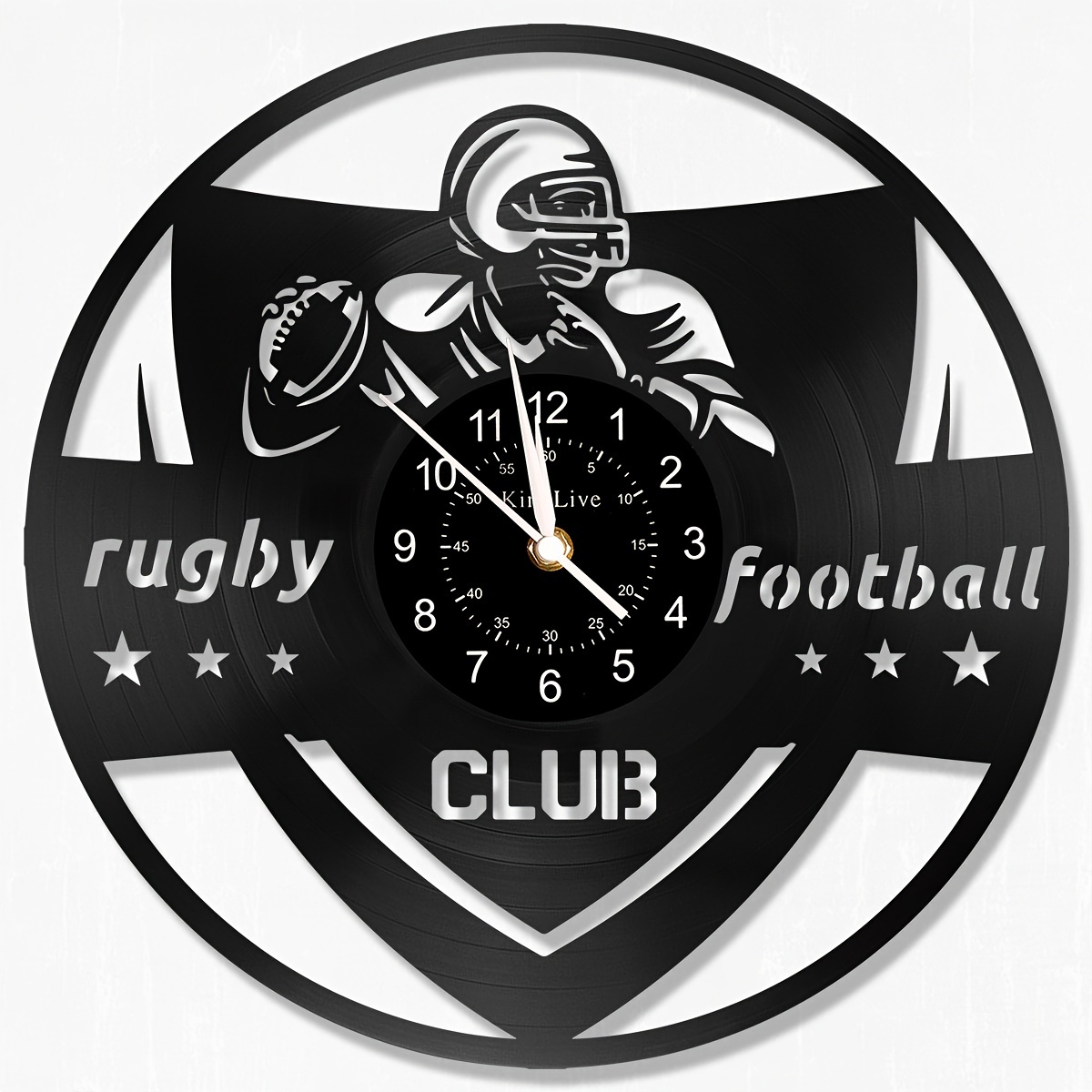 1pc Vinyl Record Wall Clock Rugby Player Wall Clock American Football ...