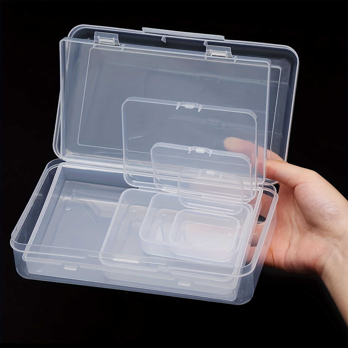 

28 Pcs Small Plastic Storage Boxes Craft Organizers Rectangular Containers With Lids For Bead, Jewelry, Office Supplies Small Items