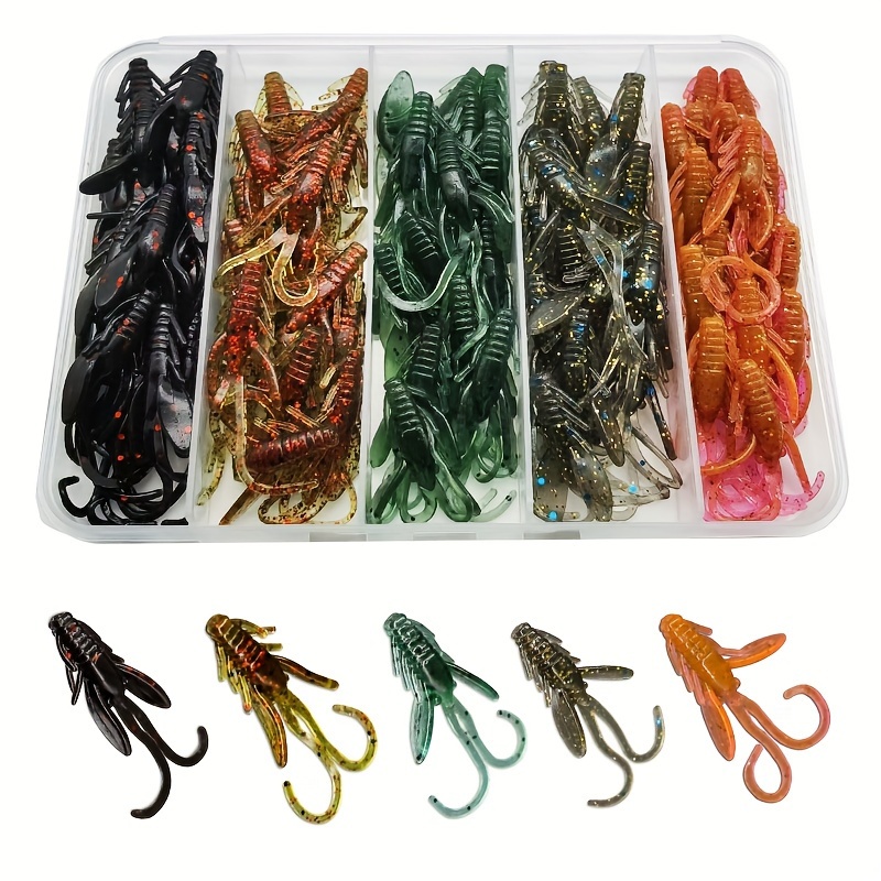 

80-piece Soft Fishing Lure Set - 1.57" Bionic Shrimp, Lead-free Pvc Material, Boxed Pieceaging