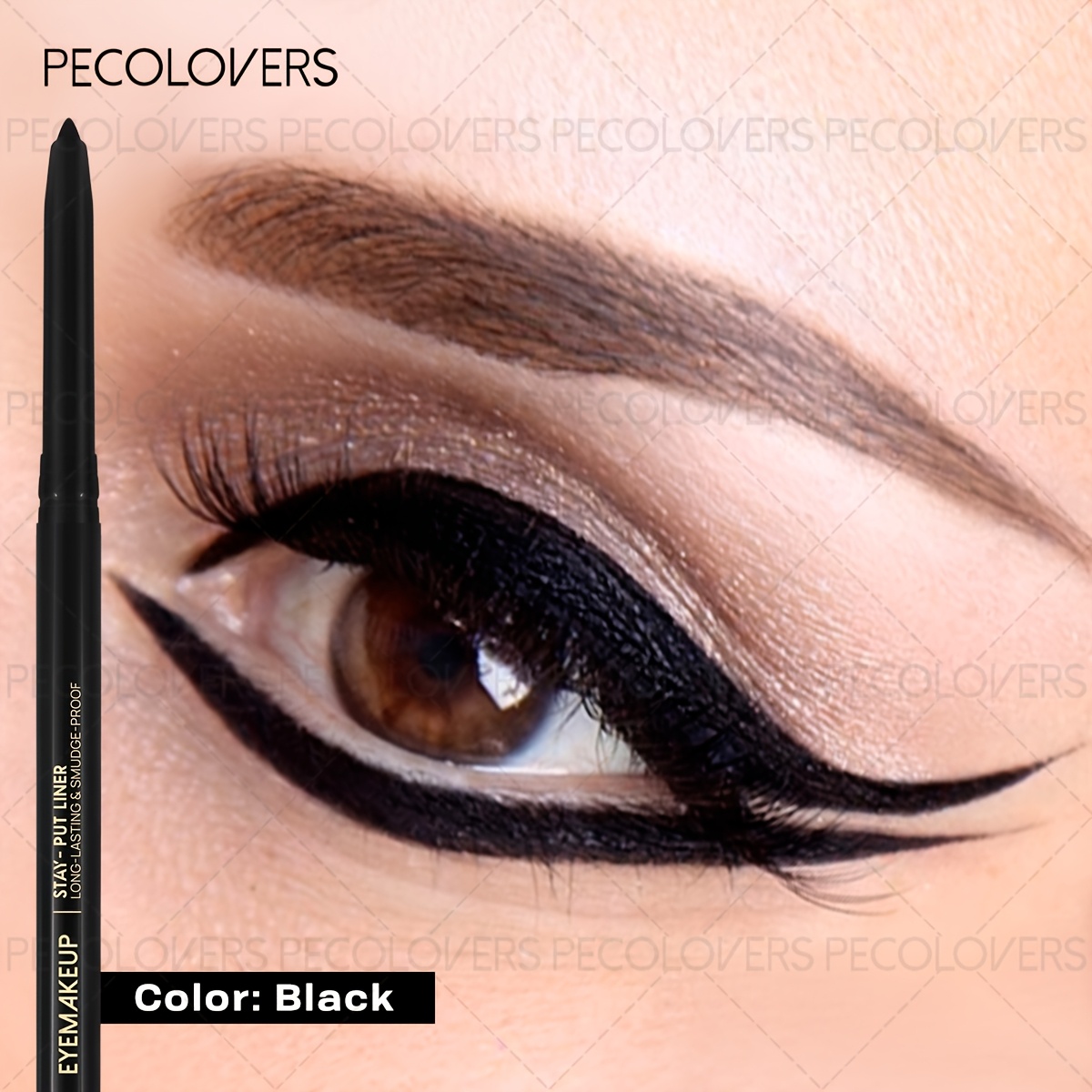 1pc Smooth Black Eyeliner Pen, Waterproof And Sweat-resistant For Long-lasting Wear, High Quality & Non-tarnishing, Makeup Lovers, , Valentine's Day Gift