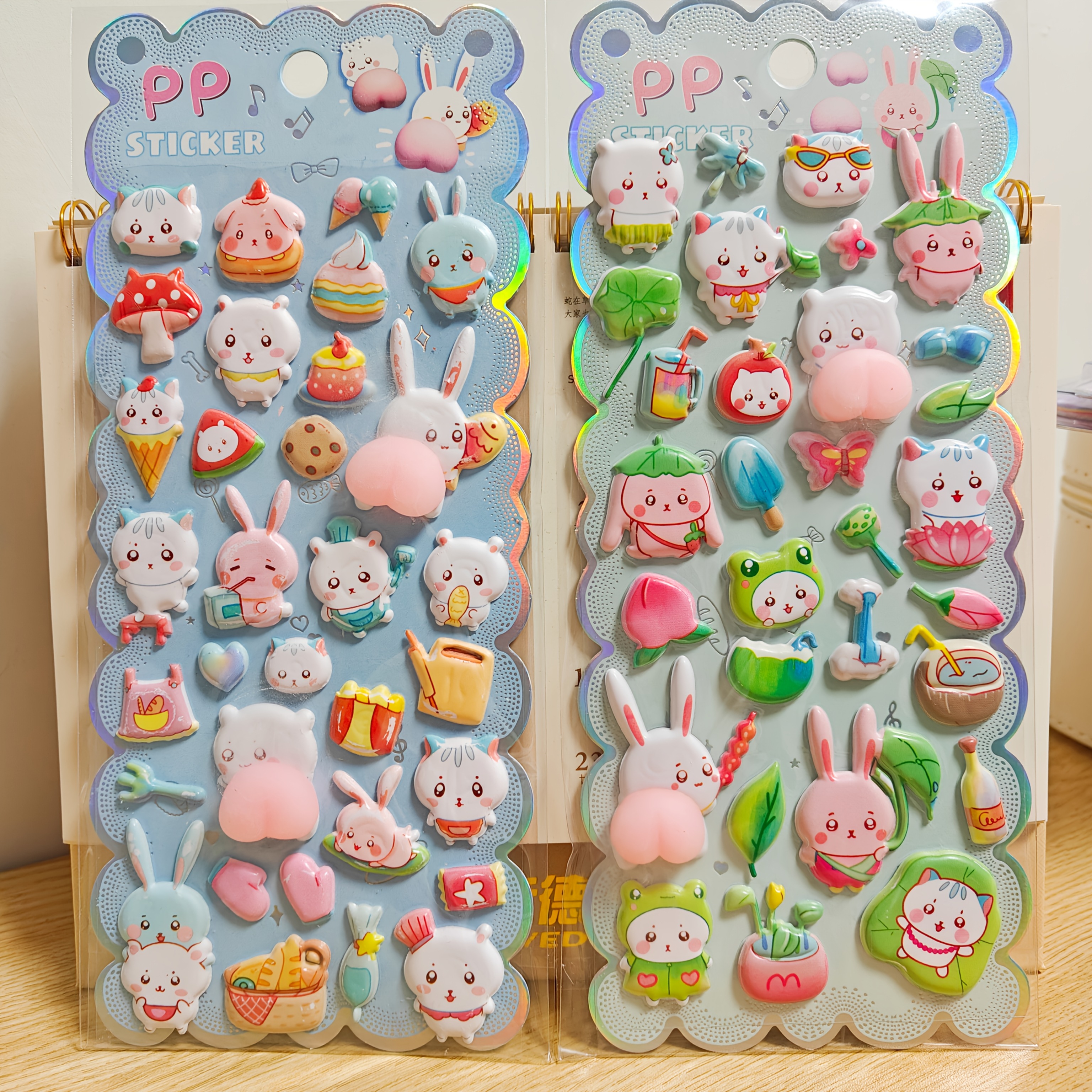 2pcs bunny   fun   stickers soft and cute bubble stickers decorative stickers for phones and laptops     design tactile   durable vinyl novelty stickers for cute lovers