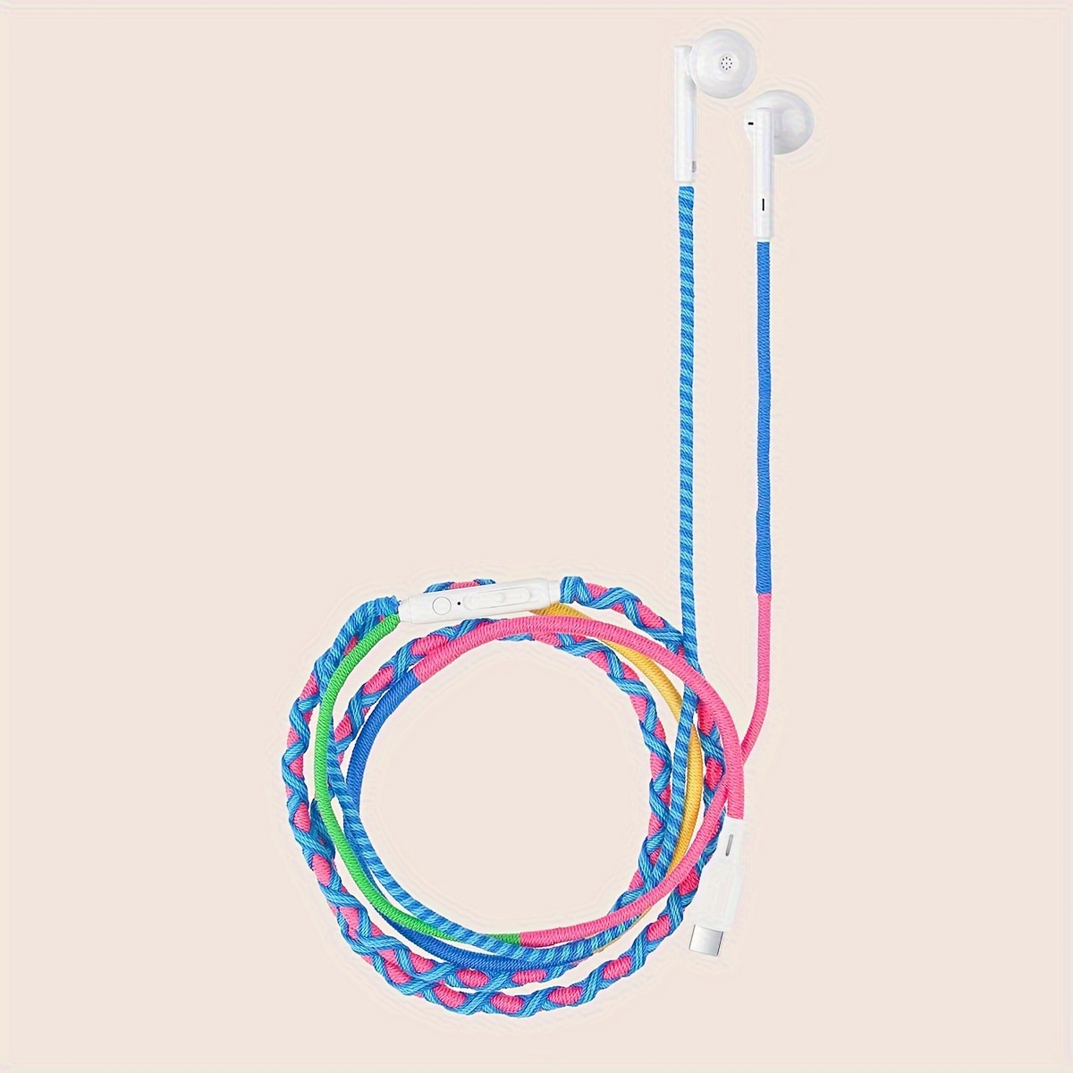 

Nylon Braided Usb C Earbuds - Wired Type C Headphones Colorful C Earphones With Mic And Volume Control For Samsung/xiaomi