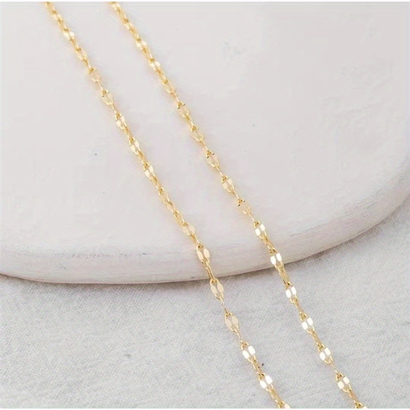 Image of 925 Silver Smooth Snowflake Chain Light Luxury Versatile Chain Women's Clavicle Chain Wholesale Plain Chain Chain Easy Elegant Daily Men Women