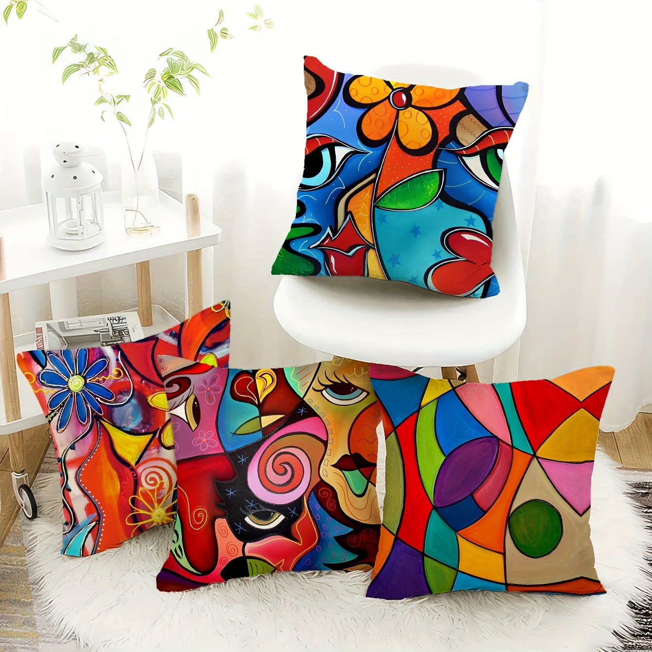 

4pcs Set - & , 18x18 , Zip - For Sofa Decor (inserts Not Included)