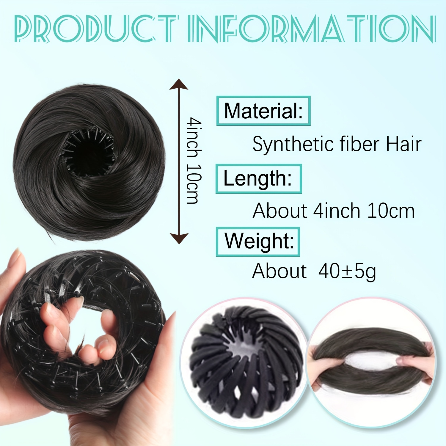 messy bun hair piece womens free contraction hair coiling suitable hair wig for women suitable christmas party cosplay Product details 2