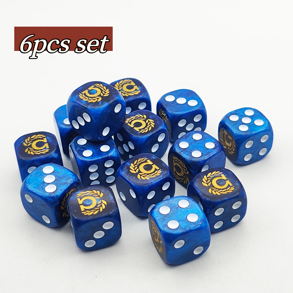 

6-pack Blue Glory Dice, Shape, Abs Material, Creative Game Play, Board Game Accessories