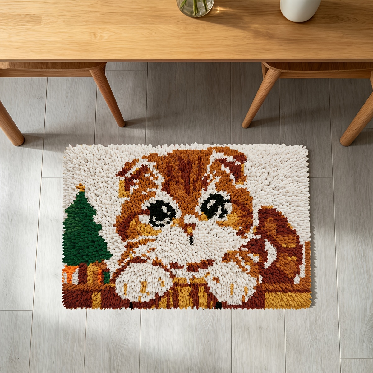 39x57cm DIY Locking Hook Tapestry Kit with Kitten Pattern