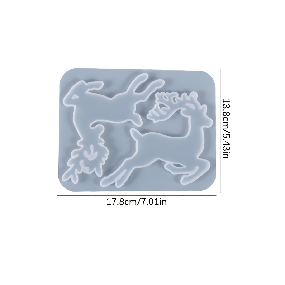 TEMU 1pc Dnejiu Reindeer Silicone Mold Suitable For Epoxy Resin & Plaster Casting, Christmas Reindeer Tag/pendant/ornament Molds, Diy Holiday Crafts,