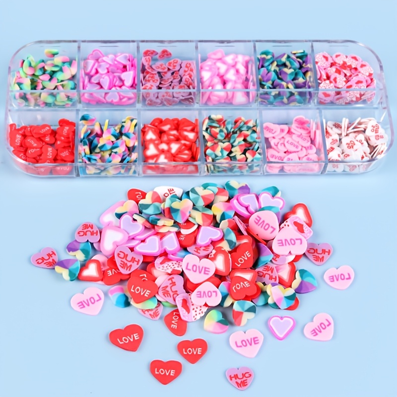 

1 Set Valentine's Day Resin Shaker Fillers - Love Heart Keychain Mold Filling, Making Accessories, Romantic Decals For Crafts And Decorations, Non-powered Crafting Material