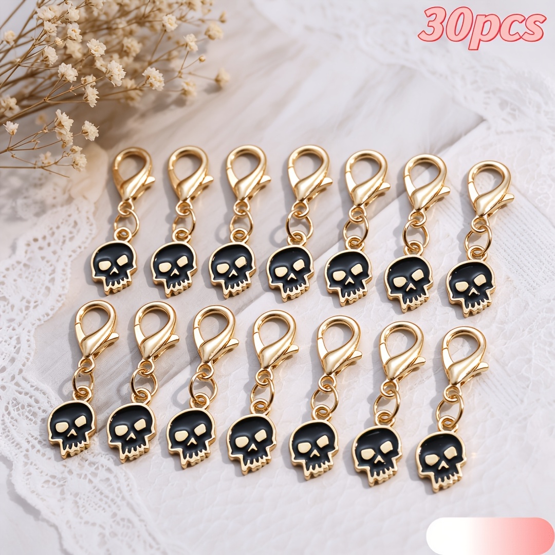 TEMU 30pcs Halloween Skull Keychain Bulk For Men Adults - Seasonal Autumn Halloween Scene Celebration Thank You Gift - For Car Key Backpack Decor