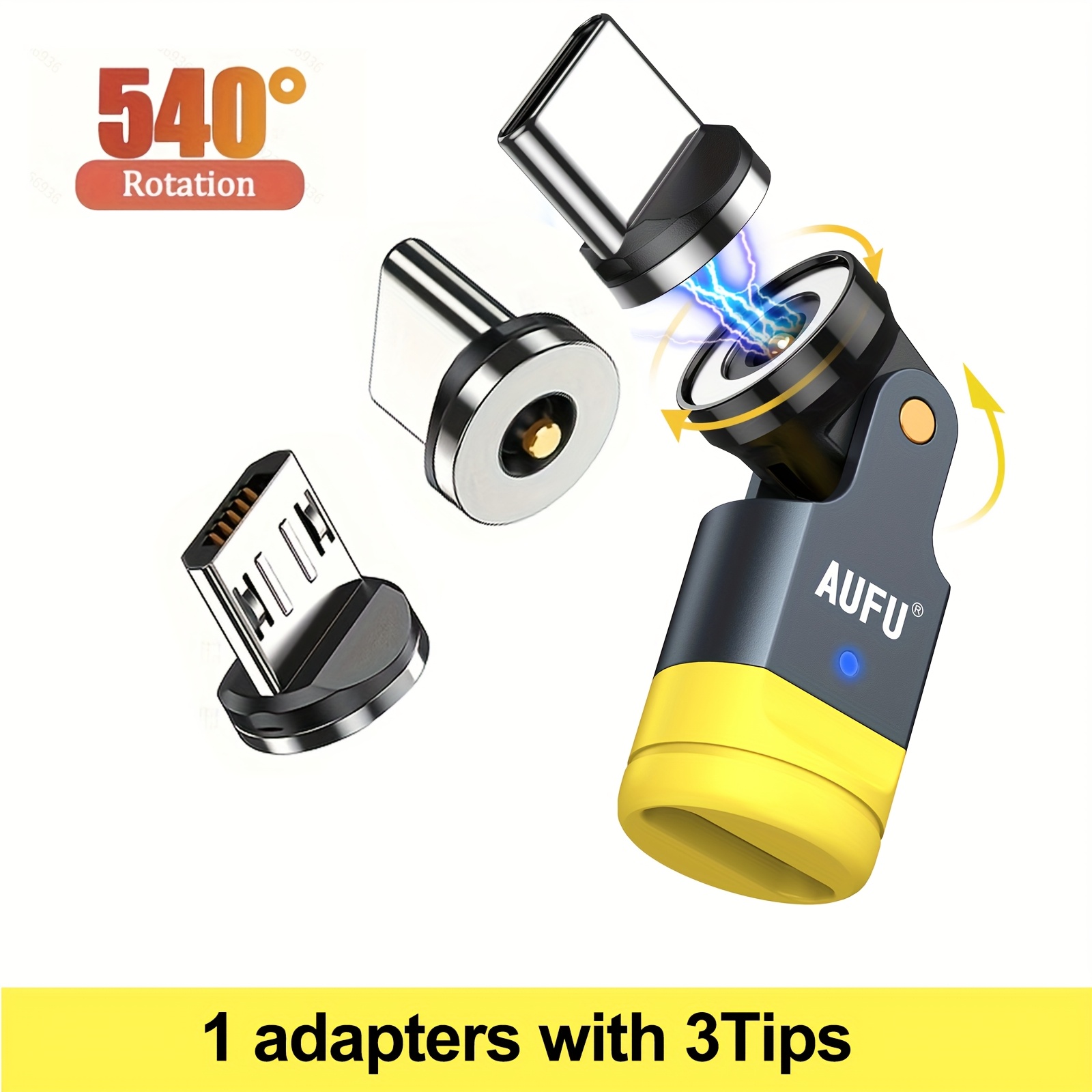 Image of 540° Rotating Usb-c Adapter Supports Type-c Conversion Interface Type-c Otg Compatible With Laptops, Tablets, And Phones Features Type-c Magnetic Connector