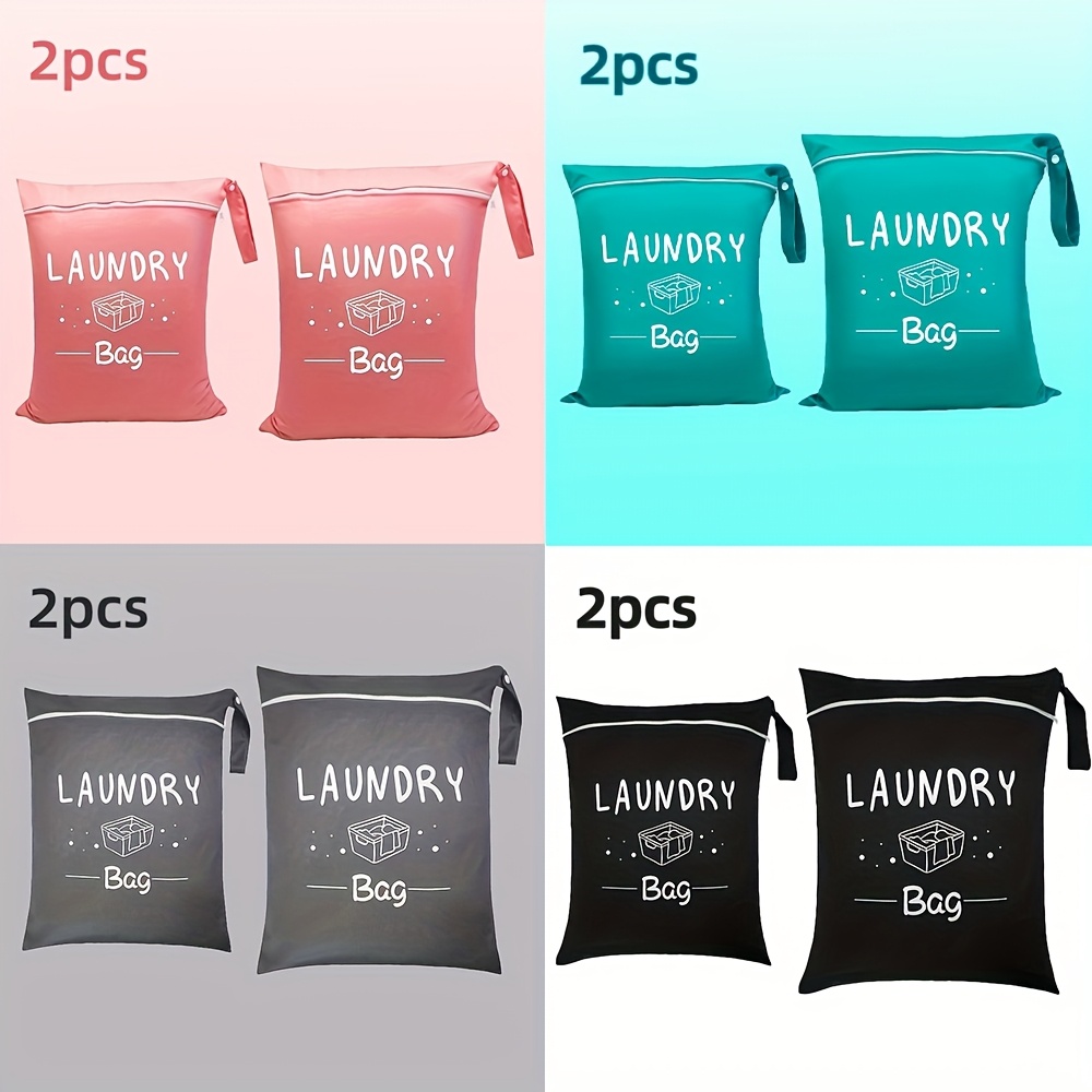 2 large storage bags for clothes durable adjustable handles zipper design washable suitable for travel   gym and home   laundry bags