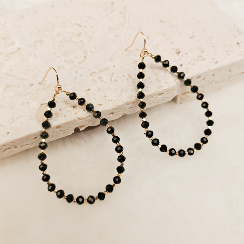 TEMU 1 [Disponibile in Colori] Orecchini con Perline di Vetro a da Donna, Stile e Americano, Minimalisti e di Tendenza, Gioielli