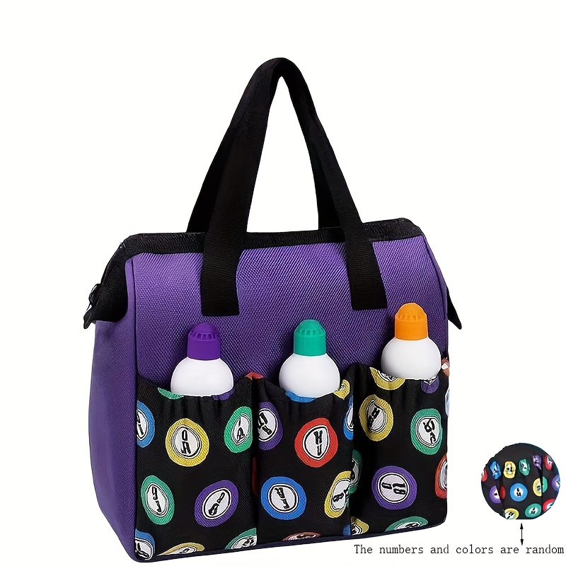 TEMU Bingo Dauber Pouch, 8 Pockets, Large Capacity Travel Tote Bag/makeup Case With Zipper For Women And Moms - Christmas Gift Idea (package Ball And