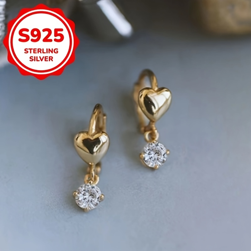 pair of vintage small and exquisite love ear   ear bone clip earrings low allergy 925 silver 1 4g Product details 0