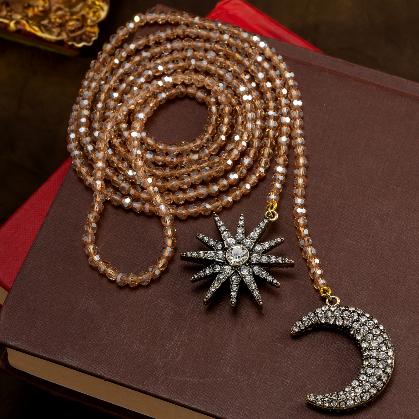 TEMU 1pc Starry Long Necklace, Perfect Fusion Of Aesthetics And Romantic Celestial Elements, Essential For Autumn/winter Styling. Adjustable Y-shaped