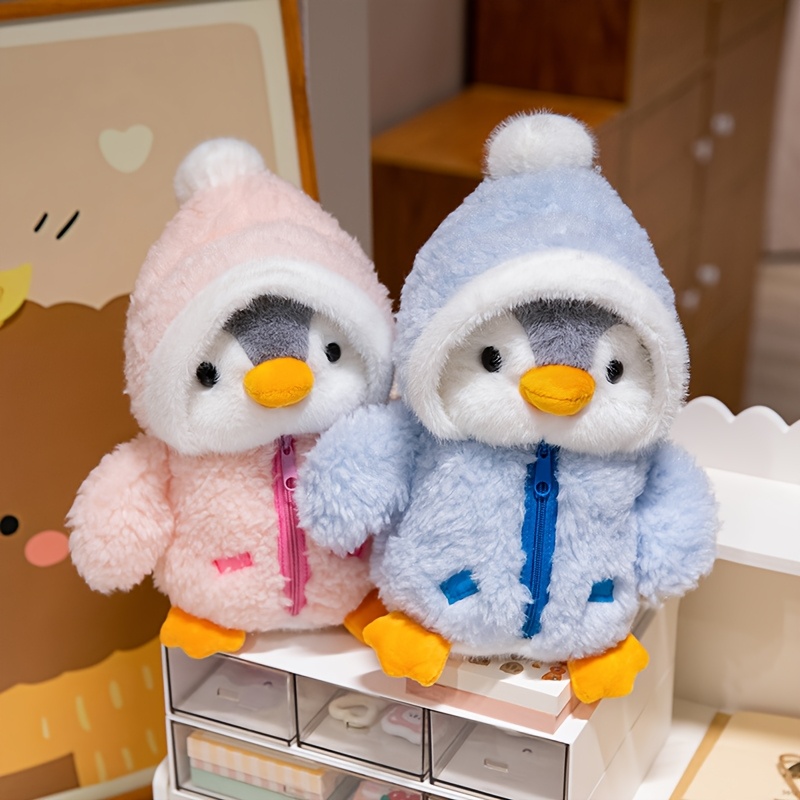 2pcs cute penguin plush toys made soft pp material wearing