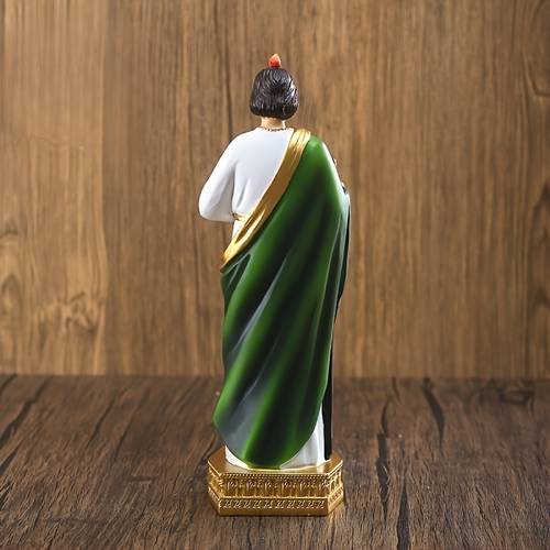 1pc exquisite statue figurine with stick decor durable resin construction vibrant iconic home decor ideal vintage easter decoration thoughtful religious