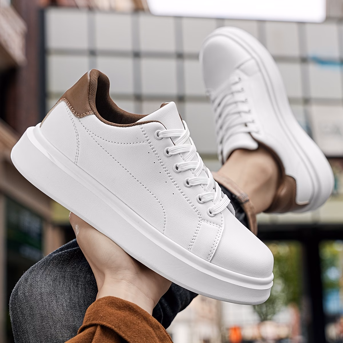 sneakers mens fashionable and casual low top shoes comfortable lace up flat soled shoes outdoor hiking sports shoes versatile and trendy mens classic solid shoes Product details 7