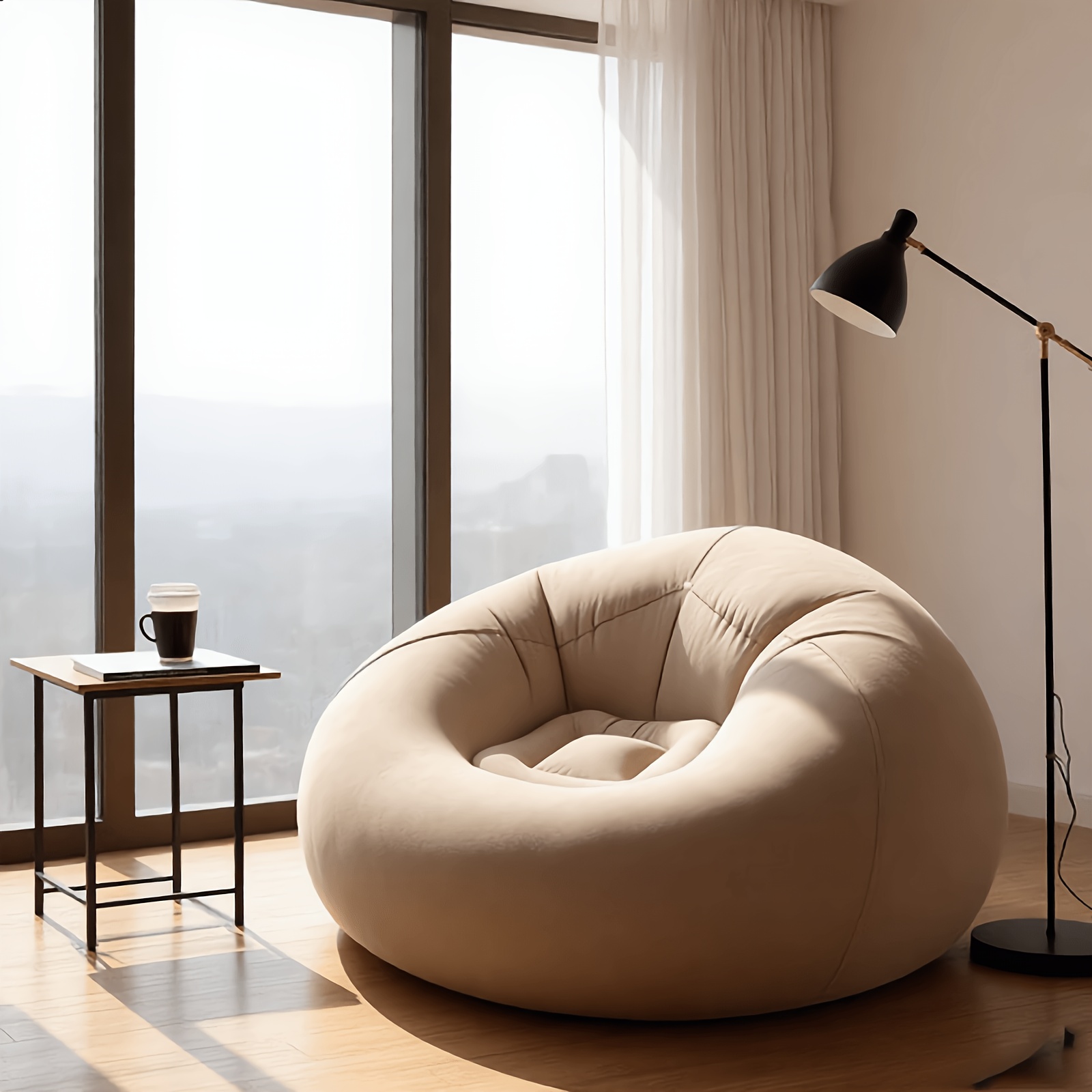 TEMU Sofá Inflable Azul Fantasía para el Hogar, Sillón Reclinable Inflable Individual, Asiento Inflable de Ocio para
