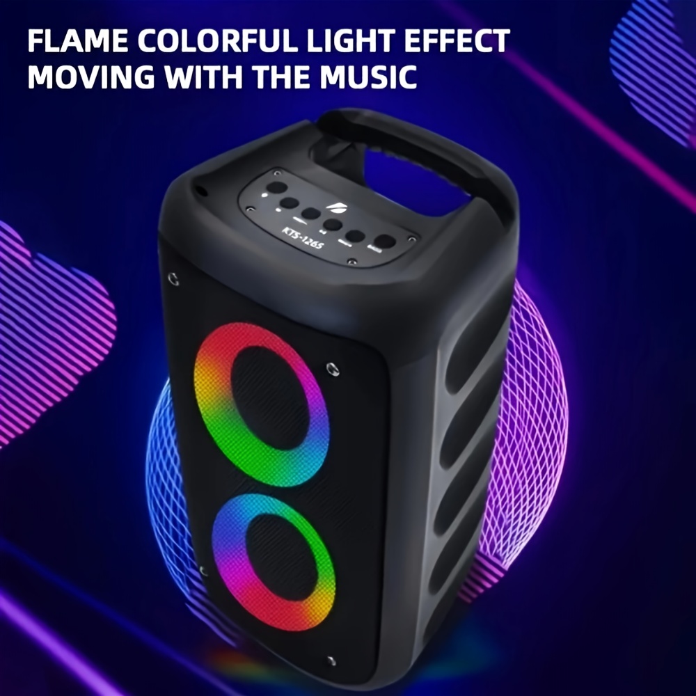 Boombox Wireless Speaker with Subwoofer and RGB Lights