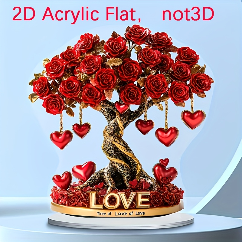 

2d Flat, 2d Acrylic Flat, Not3d Elegant 2d Decoration, Bohemian Style Acrylic, "" - For Living Room, Bedroom, Desk - Perfect Romantic Gift For Festivals And , English , No Battery Required