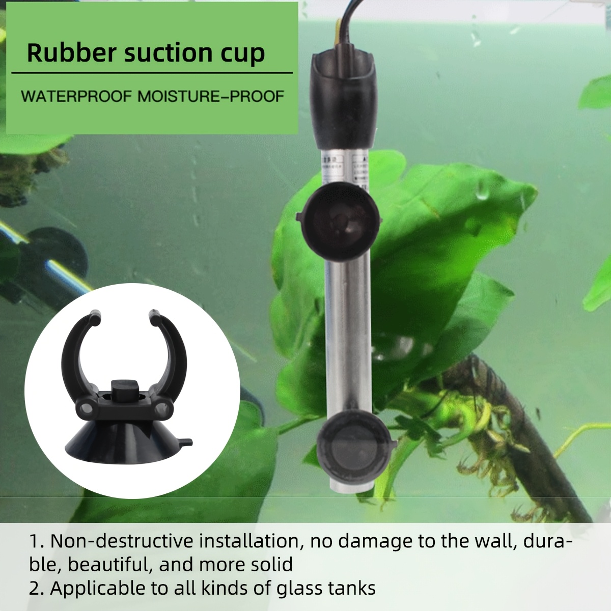 

10pcs Of Black Suction Cups For Aquarium, 3cm Suction Cup For Fixing Heating Rods, Silicone Suction Cups For Fish Tanks, Without Battery