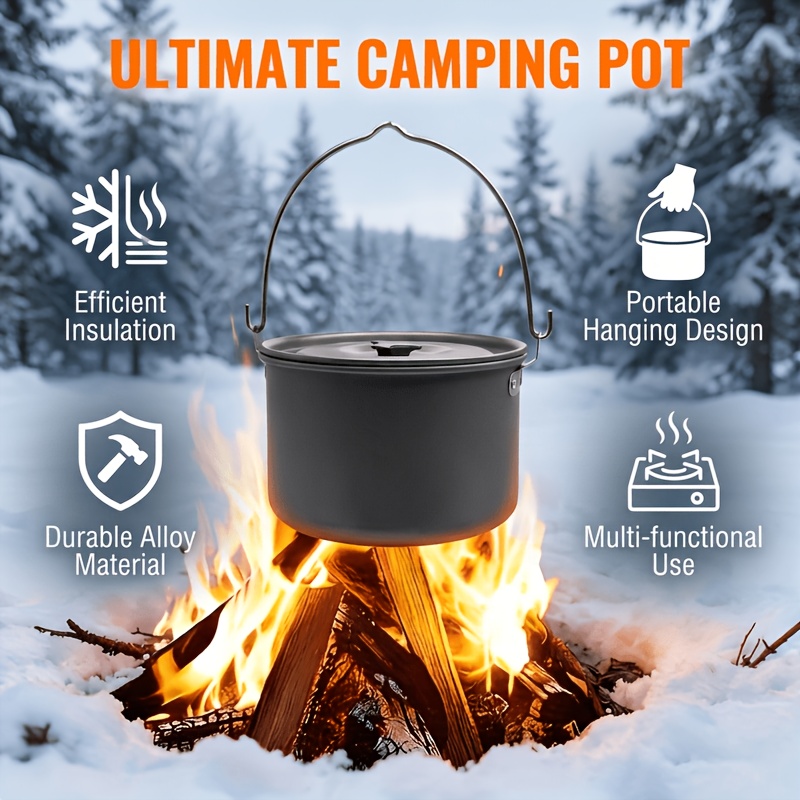Image of Outdoor Camping And With A 4l Hard Anodized Aluminum Pot, Weighing 7kg And Featuring 1mm Thick Instant Heat Conduction