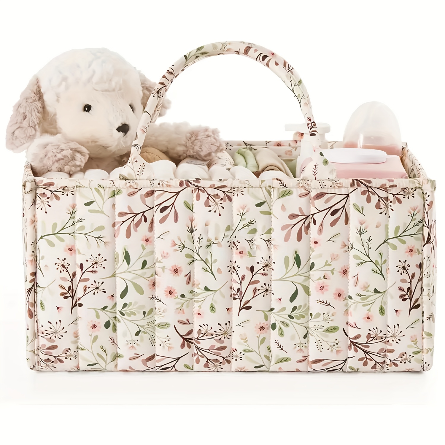 TEMU Diaper Storage Box, Basket For Diapers And Wipes, Car Storage Box, Stylish And Convenient Storage Basket With Double Handles, Baptism Gifts,