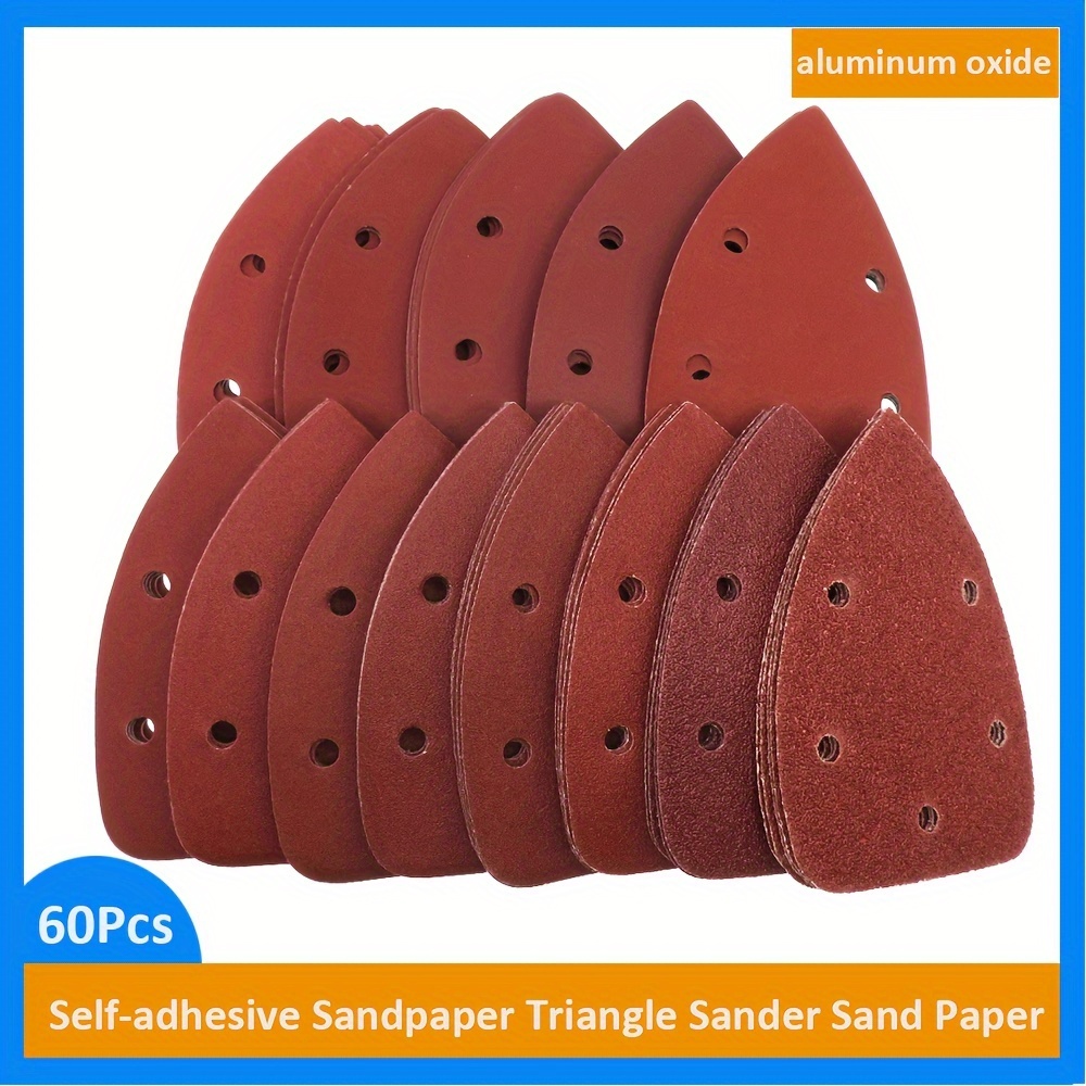 

60pcs Self-adhesive Sandpaper Set For Sander - 5 Hole, Discs In 60-400, For Polishing & Grinding Metal, Wood, Glass & More