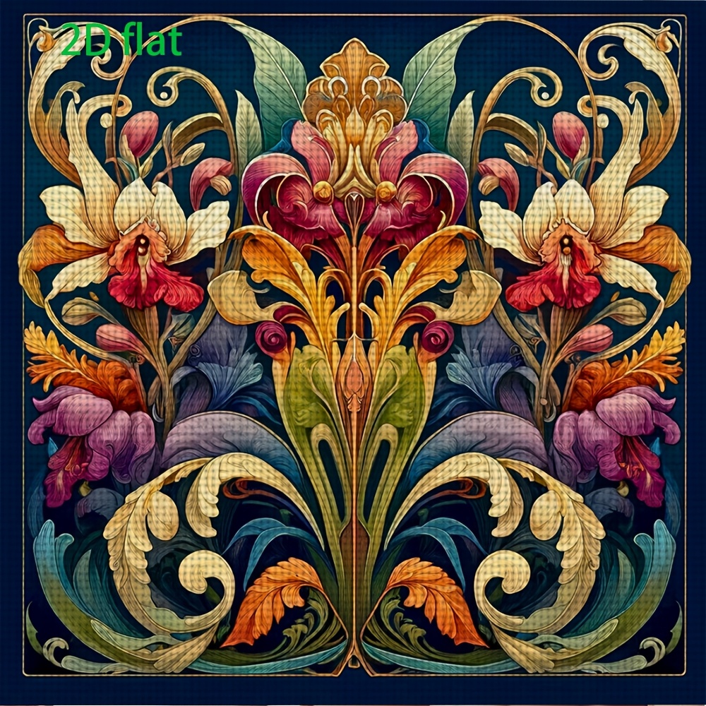 TEMU 1pc - Floral Decorative Pattern Themed Cross Stitch Kit, Diy Hand Sewing Supplies, 11ct Embroidery Painting, Creative Handmade Relaxation Gift.
