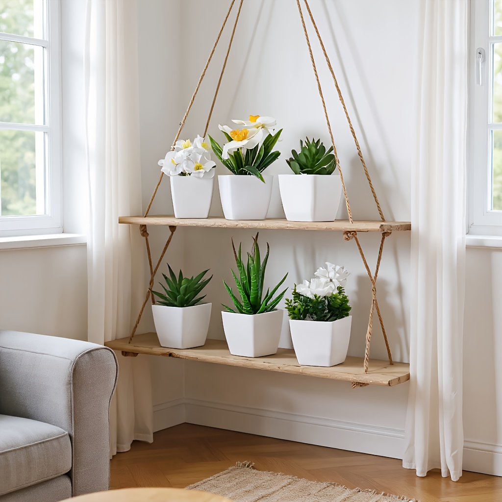 Set 5 Piante Artificiali Per Interni - Rosmarino, Eucalipto E 3 Mini Grasse In Vaso - Verde Finto Per Ufficio, Scrivania, Camera Da Letto - Plastica Realistica