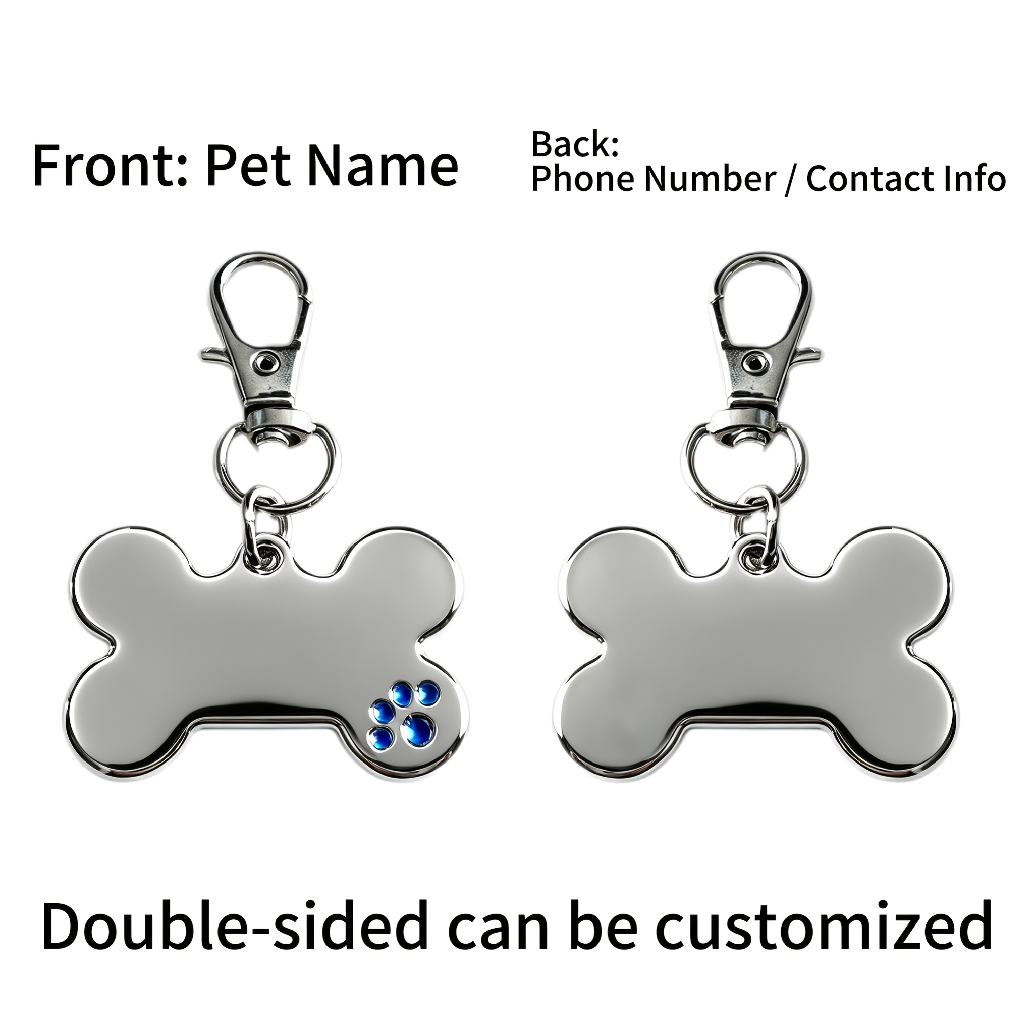 TEMU 1/2 pezzi Placchette identificative per cani personalizzate e , placchette personalizzate a forma di su entrambi i lati con animale e numero di