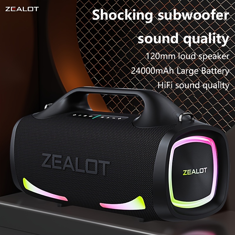 S79 Powerful Wireless Speaker with Handle, Hifi , Rgb Light, Tws Dual Pairing, Fast Charging, Long , Playtime Loud Stereo, . Charging Cable, Connect with Mobile Phone/tablet/tv. for Halloween - Electronics