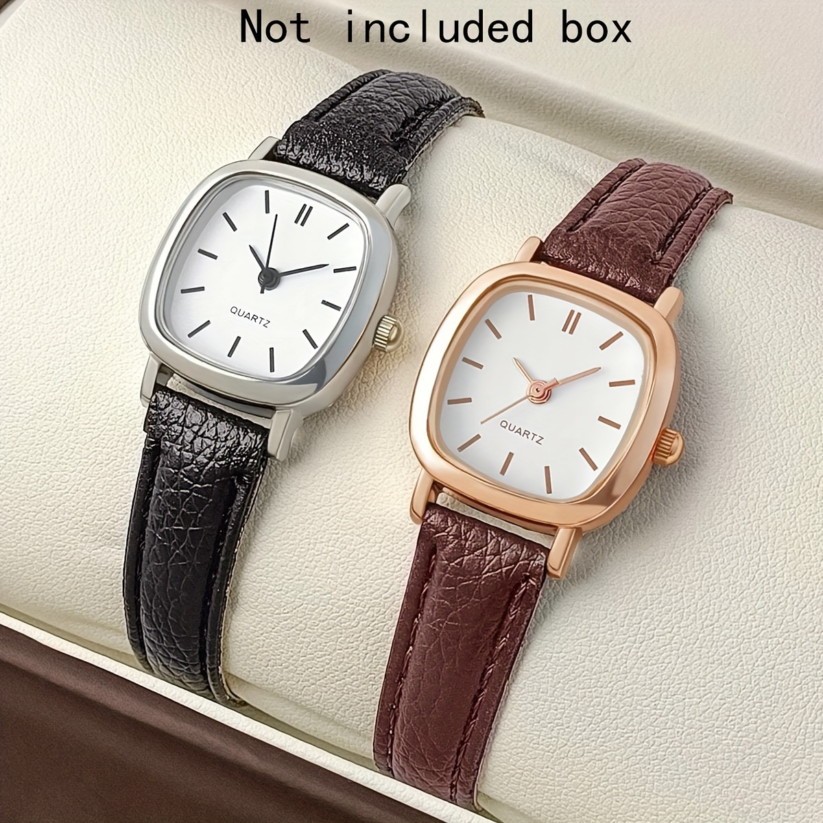 2pcs Couple Watches Women and Men Quartz Lovers Watch Women Wristwatch Casual Ladies Clock PU Leather Watch Festival Gift Valentine's Day