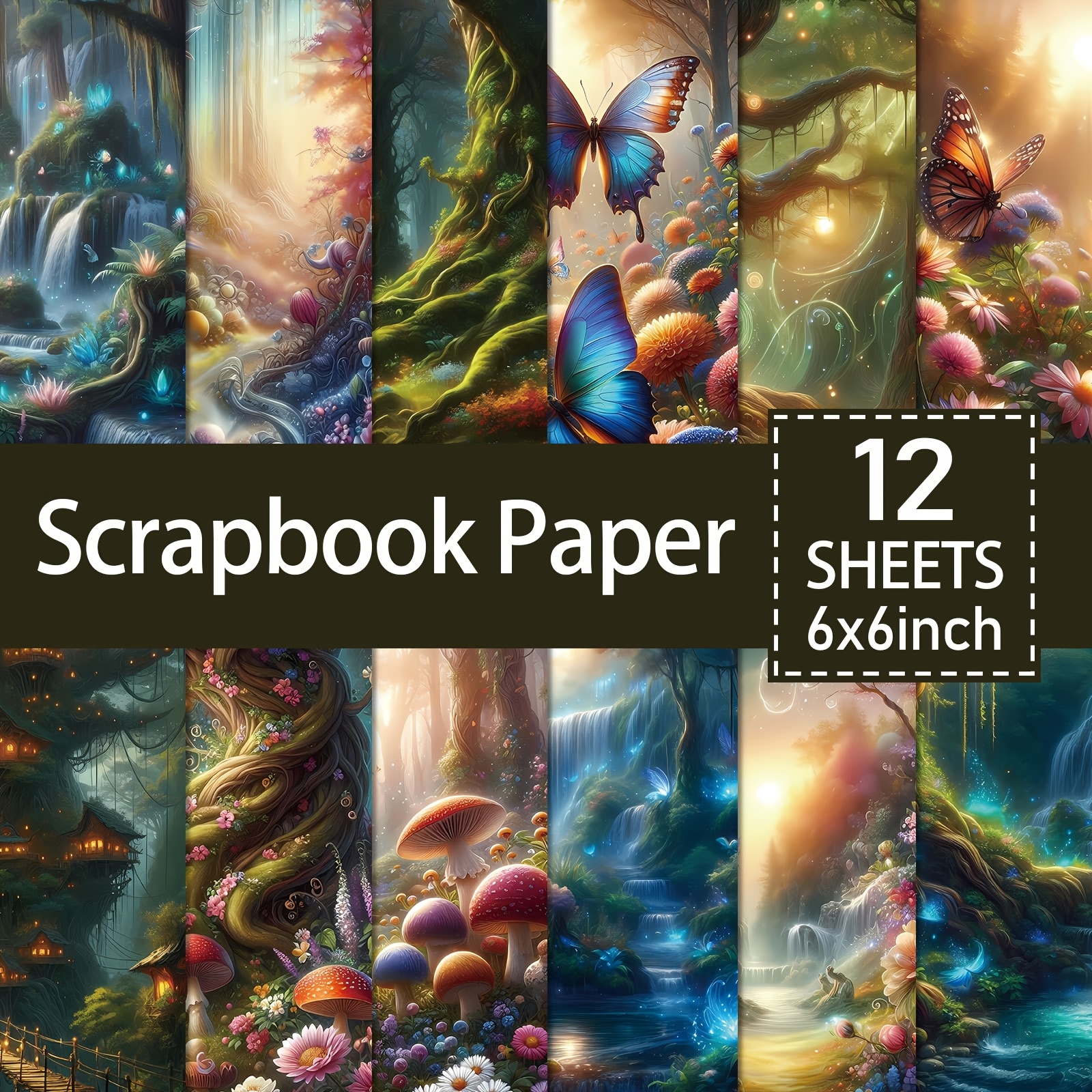 TEMU 12 Sheets Scrapbook Paper Pad - 6x6 Inch Holiday Craft Cardstock, Decoration Scrapbooking, Birthday Gift Paper Pad, Party Supplies, Card Making
