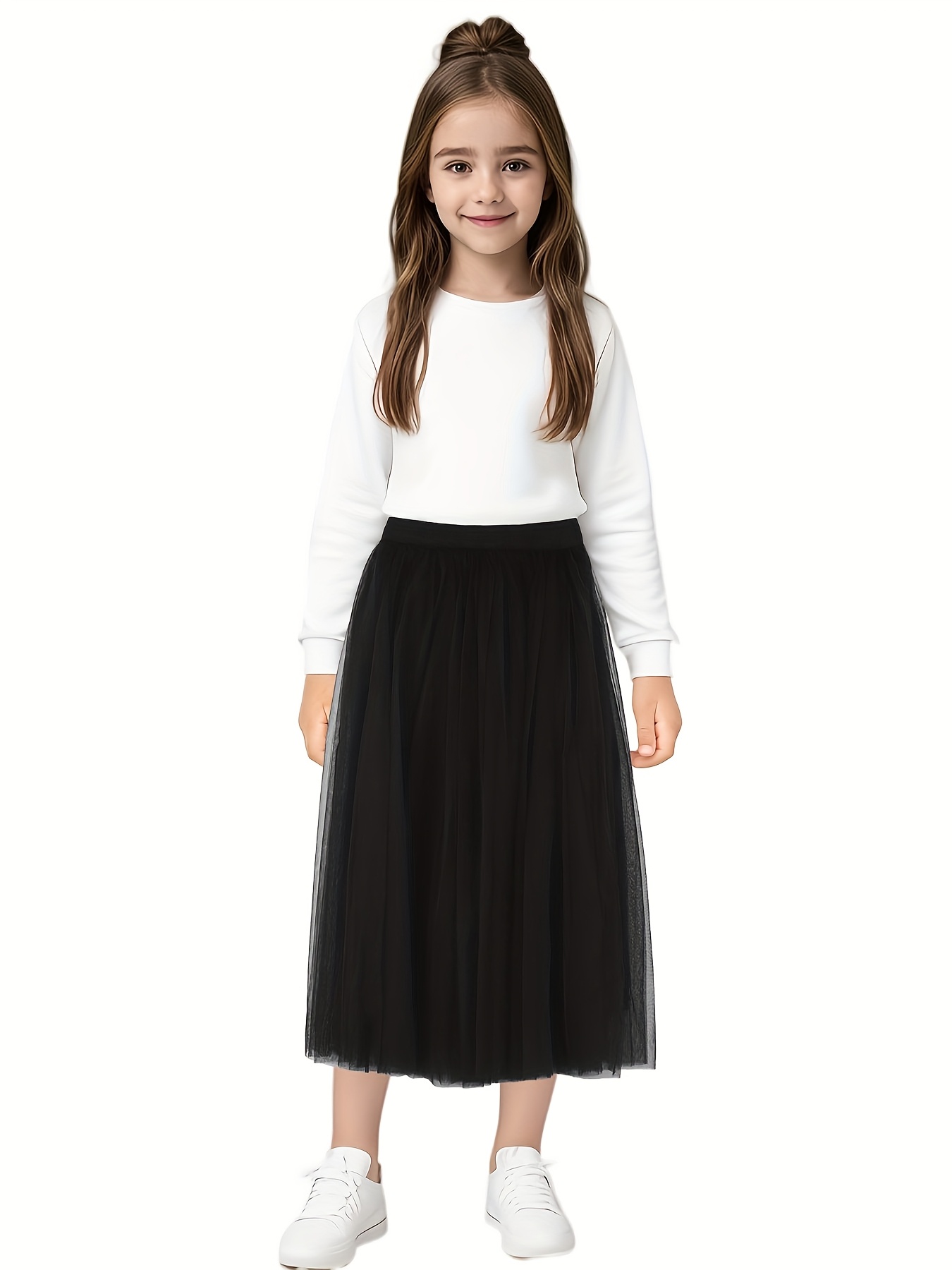 elegante falda malla cintura niñas falda tul Temu Mexico