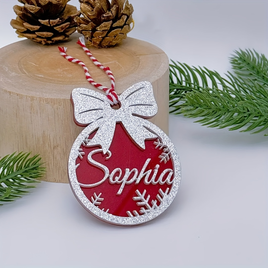 TEMU 2d Flat, Personalized Christmas Decoration Pendants, Custom Acrylic Snowflake-shaped Decoration Pendants, Custom Name Snowflake Seal Character