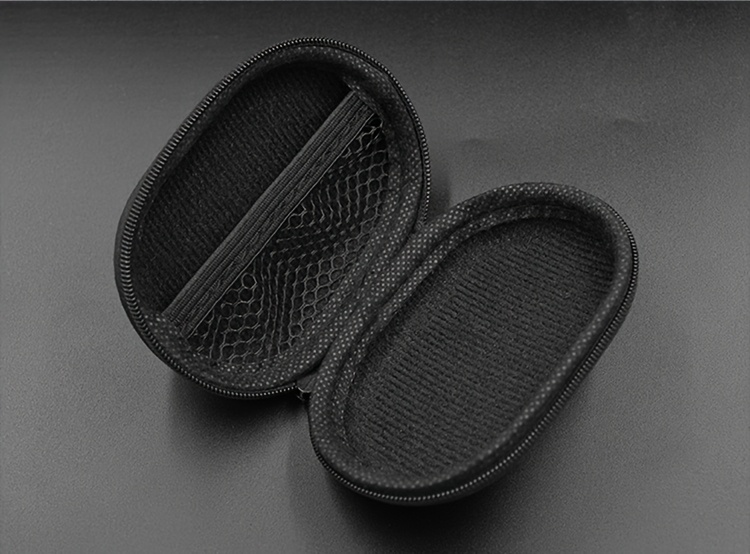 portable faux leather earphone case oval shockproof protective pouch with zipper closure compact travel organizer for headphones earbuds black headphone storage case portable storage case sleek accessory durable organizer flexible material electronic accessory Product details 11