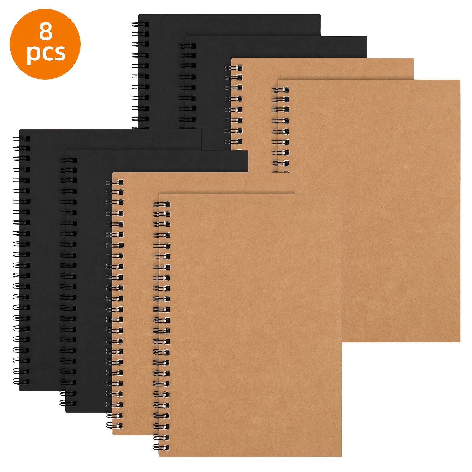

8 Pack Spiral Lined Notebook, Ruled Journals Notebooks, Soft Cover Notebook, 80 Sheets, 160 Pages, 100 Gsm, Lined Paper, For Gifts, Office, School Supplies, 5 X 8 Inches